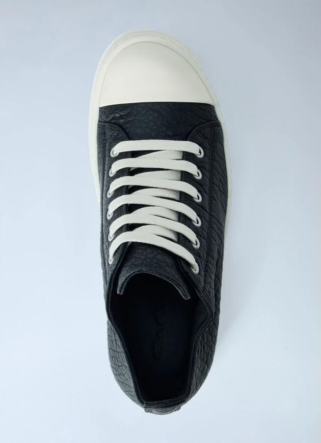 Rick Owens Textured Leather Low-Top Sneakers - Foto 6
