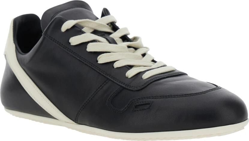 Rick Owens Witte Lage Top Leren Sneakers