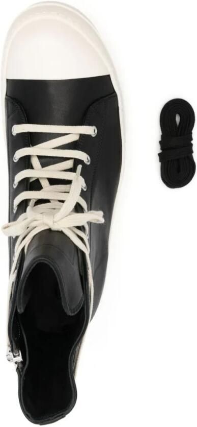 Rick Owens Zwarte High-Top Leren Sneakers - Foto 2