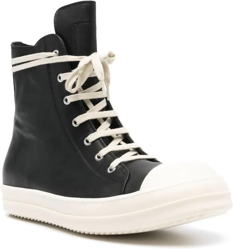 Rick Owens Zwarte High-Top Leren Sneakers