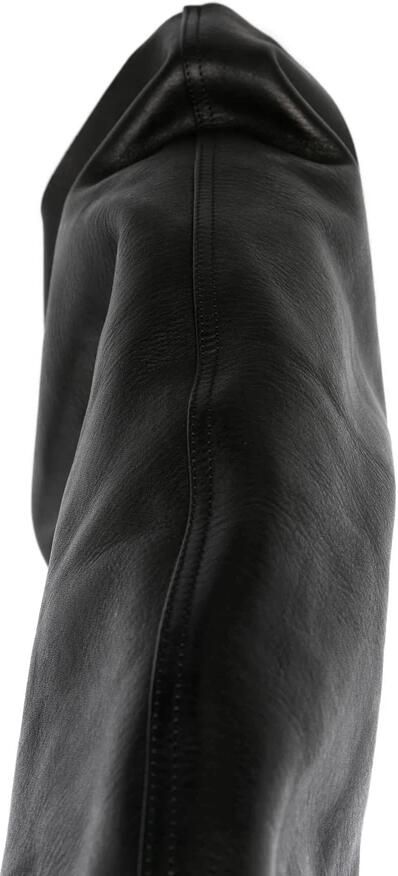 Rick Owens Zwarte Leren Ritsdetail Enkellaarzen