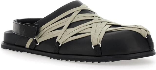 Rick Owens Zwarte Megalaced Sandalen met Oversize Veters