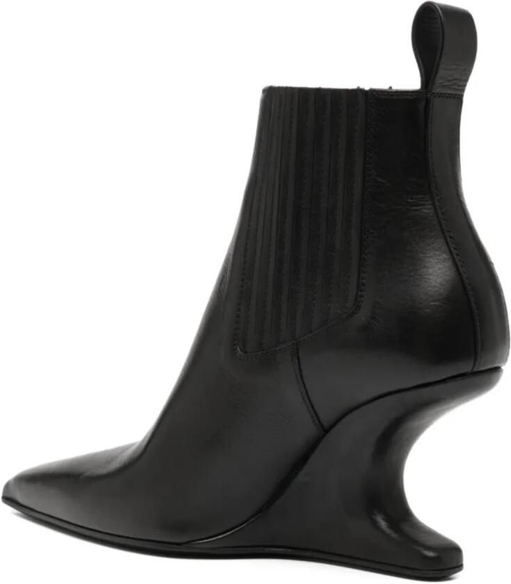 Rick Owens Zwarte Scherpe Enkellaarzen