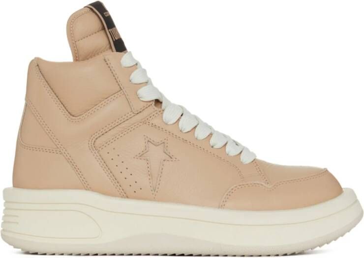 Rick Owens Roze Sneakers Vetersluiting Rubberen Zool Pink Heren