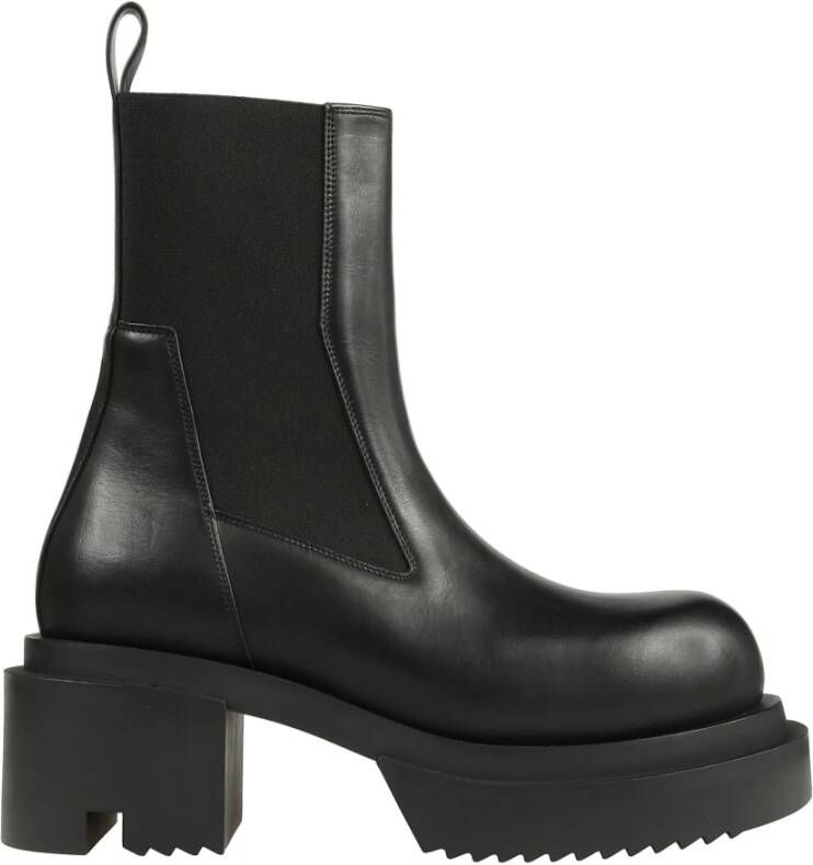 Rick Owens Stijlvolle Beatle Bogun Leren Jas Black Heren