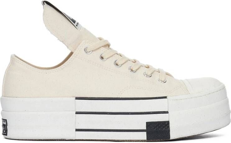 Rick Owens Witte Canvas Veterschoenen White Heren