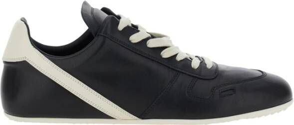 Rick Owens Witte Lage Top Leren Sneakers