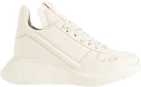 Rick Owens Witte Leren Geth Runner Sneakers