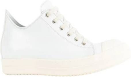 Rick Owens Witte Leren Lage Sneakers