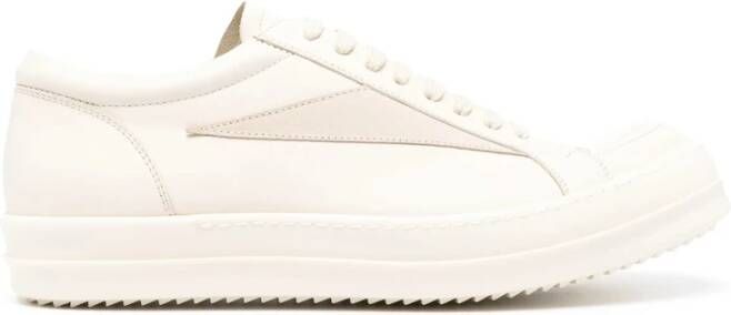 Rick Owens Witte Leren Sneakers met Suède Panelen