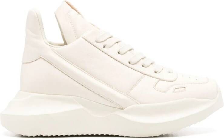 Rick Owens Witte Sneakers Veters Chunky Zool