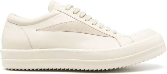 Rick Owens Witte Vetersneaker met Geribbelde Zool