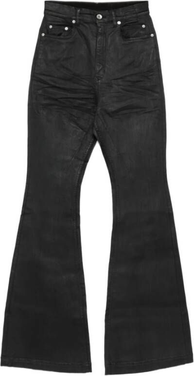 Rick Owens Zwarte High-Waisted Slim Fit Bootcut Jeans