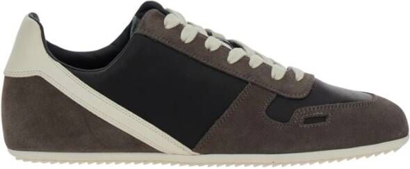 Rick Owens Zwarte lage sneakers met suède