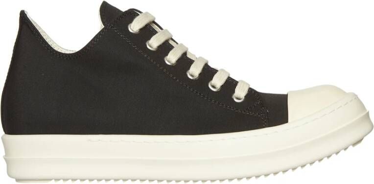 Rick Owens Zwarte Lage Top Sneakers