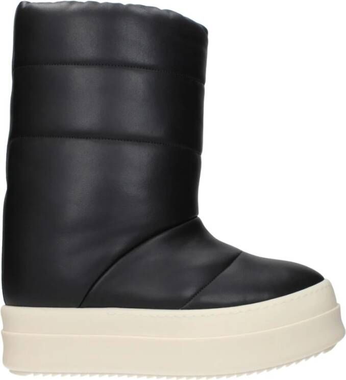 Rick Owens Zwarte leren enkellaarzen met rits