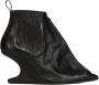 Rick Owens Zwarte Leren Gebeeldhouwde Hak Schoenen - Thumbnail 1