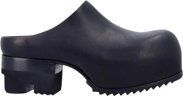 Rick Owens Zwarte Leren Instap Schoenen