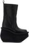 Rick Owens Zwarte Leren Plateauschoenen - Thumbnail 1