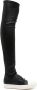 Rick Owens Zwarte Leren Sneakers met Stretch Neuskappen Black Dames - Thumbnail 1