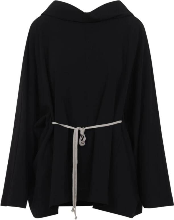 Rick Owens Zwarte Slouchy Hood Sweater