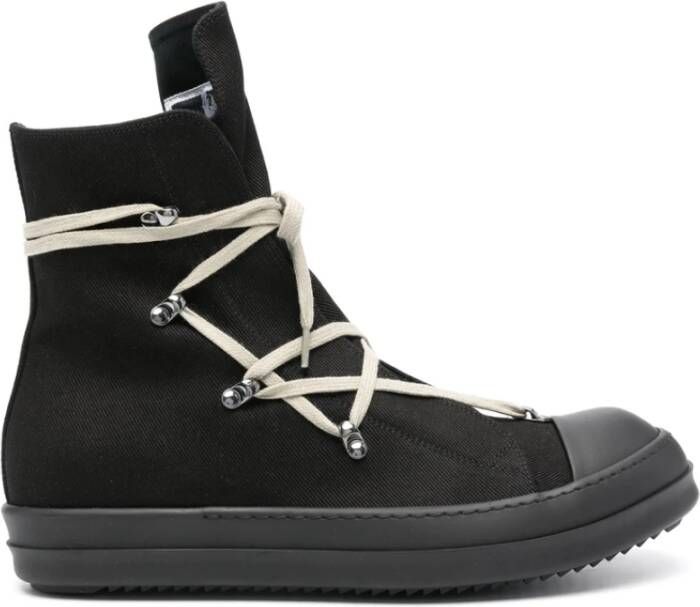 Rick Owens Zwarte Veterschoen met Zijrits