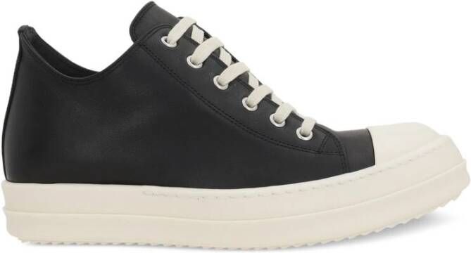 Rick Owens Zwarte Veterschoenen met Platte Zool