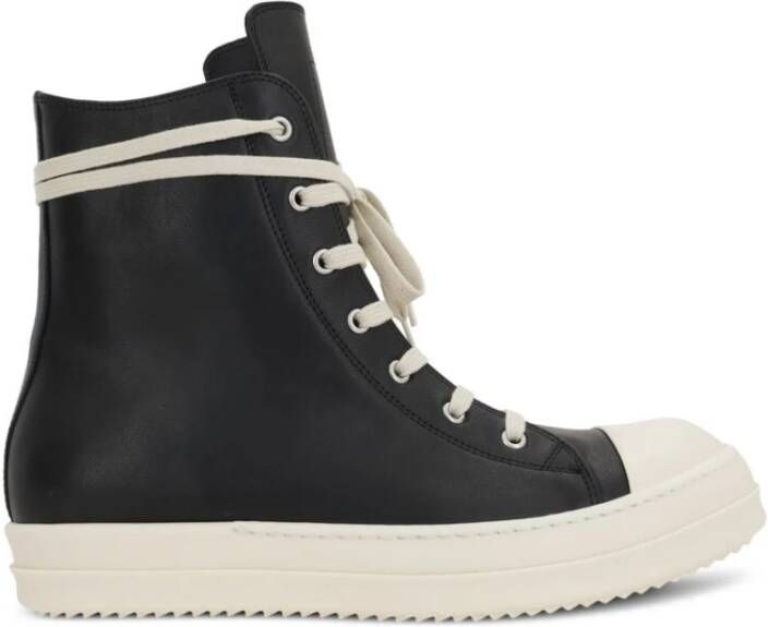 Rick Owens Zwarte Veterschoenen met Rubberen Zool