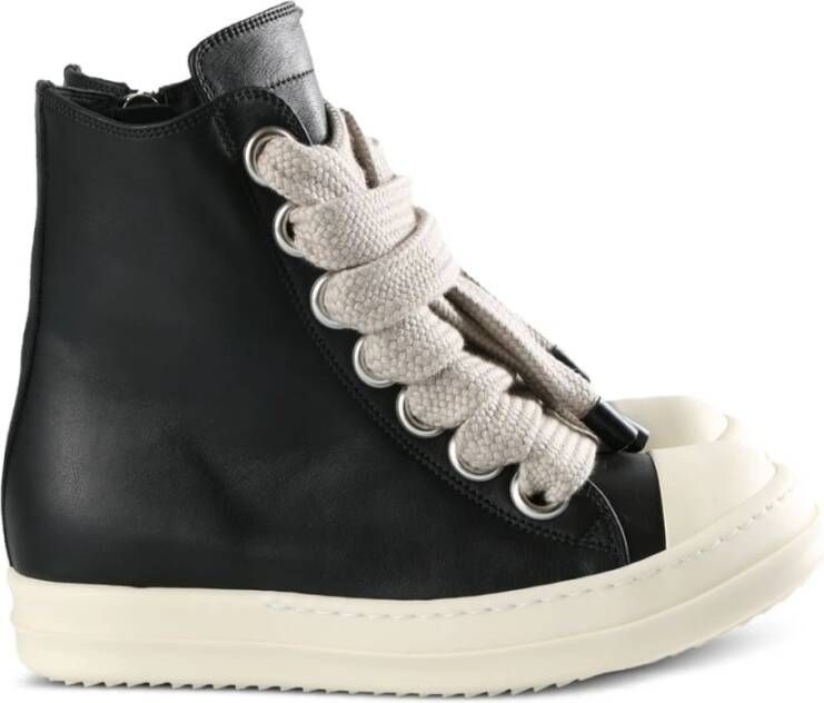Rick Owens Zwarte Veterschoenen met Zijrits