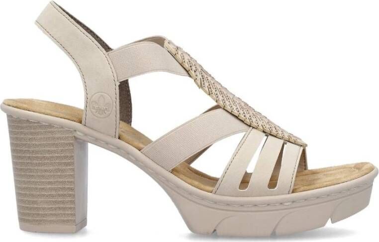 Rieker Beige Casual Platte Sandalen Vrouwen Beige Dames