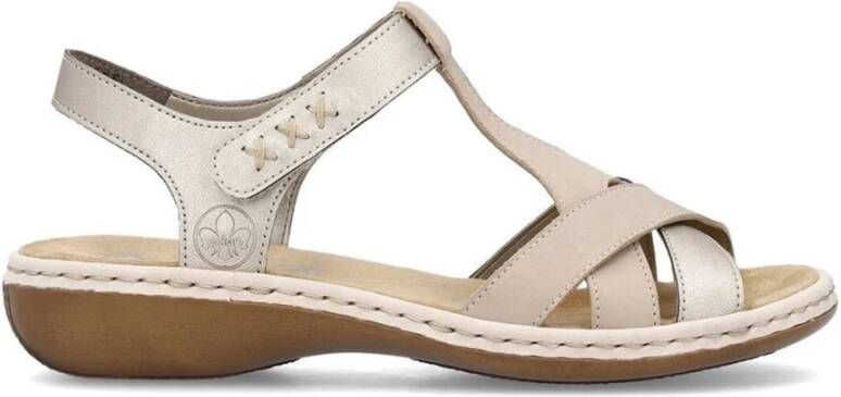 Rieker Beige Casual Platte Sandalen Vrouwen Multicolor Dames