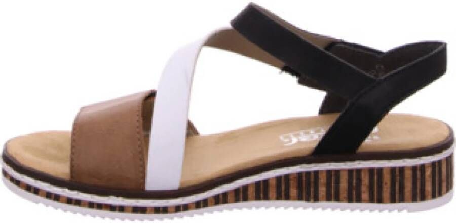 Rieker Sandalen zomerschoen sandaal sleehak in moderne look