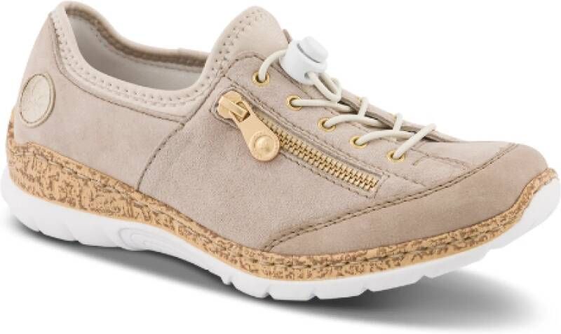 Rieker Beige Elastische Sluiting Damesschoenen Beige Dames