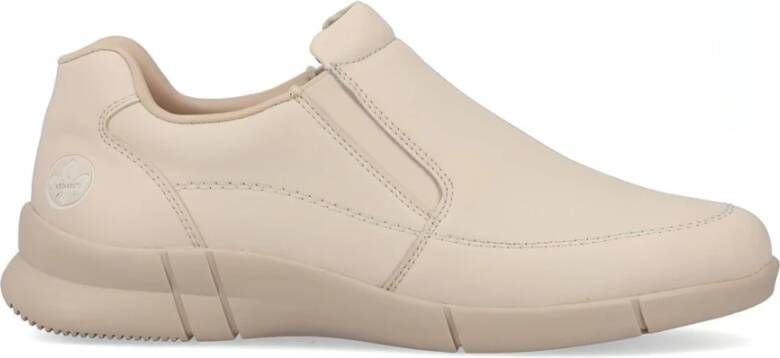 Rieker Beige Leren Sneakers voor Dames Beige Dames