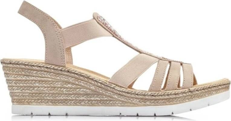 Rieker Beige Platte Sandalen voor Vrouwen