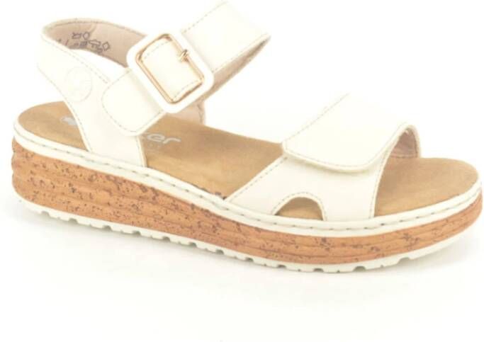 Rieker Beige Sandaal met Velcrosluiting