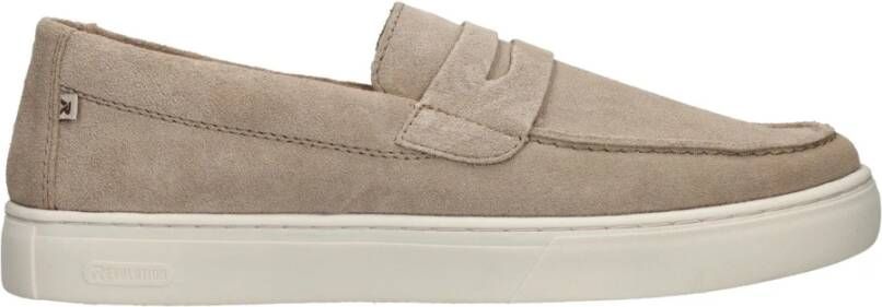 Rieker Beige Suède Loafer Instapper Beige Heren