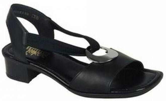 Rieker Zwarte hoge hak sandalen voor vrouwen Black Dames