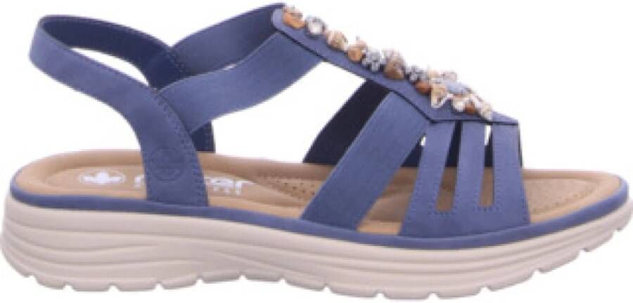 Rieker Sandalen zomerschoen bandjessandaal sieradenversiering elastische banden