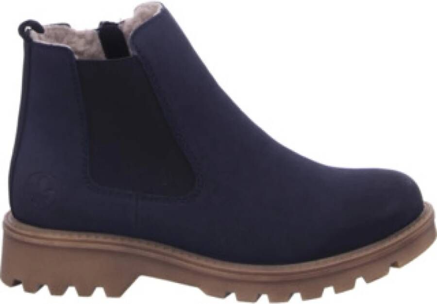 Rieker Chelsea-boots instappers enkellaars blokhak met knusse warme voering