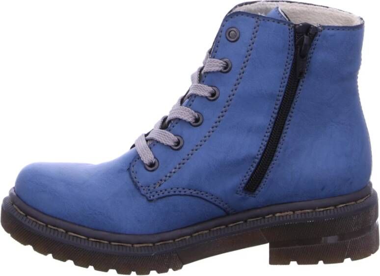 Rieker Hoge veterschoenen veterschoen blokhak met logo-embossing