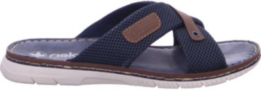 Rieker Blauwe Heren Slippers Comfort Stijl