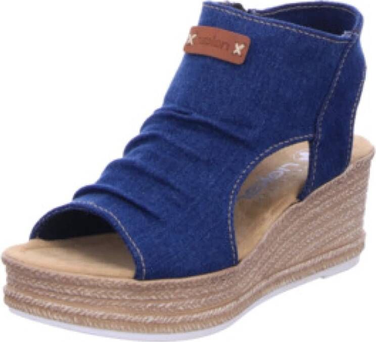 Rieker Schachtsandalen wedge sandal zomerschoen plateauzool in vegan uitvoering