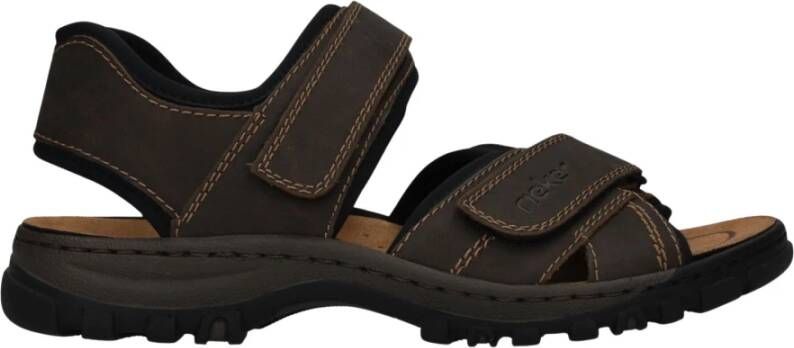 Rieker Bruine Comfort Sandaal met Klittenbandsluiting Brown Heren