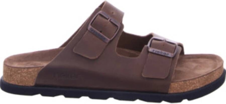 Rieker Bruine Heren Slippers Comfort Stijl