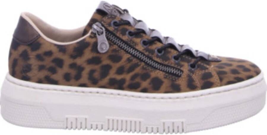 Rieker Plateausneakers Sneaker slip-on sneaker slipper met schachtvoering