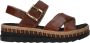 Rieker Bruine Leren Sandaal met Gekruiste Bandjes Brown Dames - Thumbnail 14