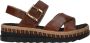 Rieker Bruine Leren Sandaal met Gekruiste Bandjes Brown Dames - Thumbnail 2