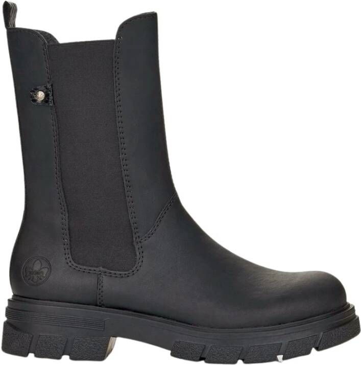 Rieker Chelsea-boots enkellaarsjes blokhak laarzen met brede stretch inzet