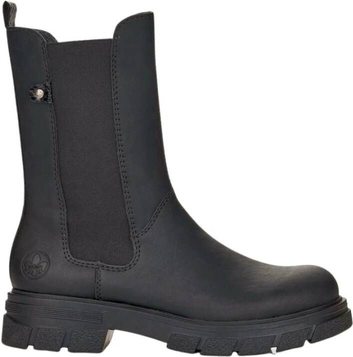 Rieker Chelsea boot met grote elastische inzet Zwart